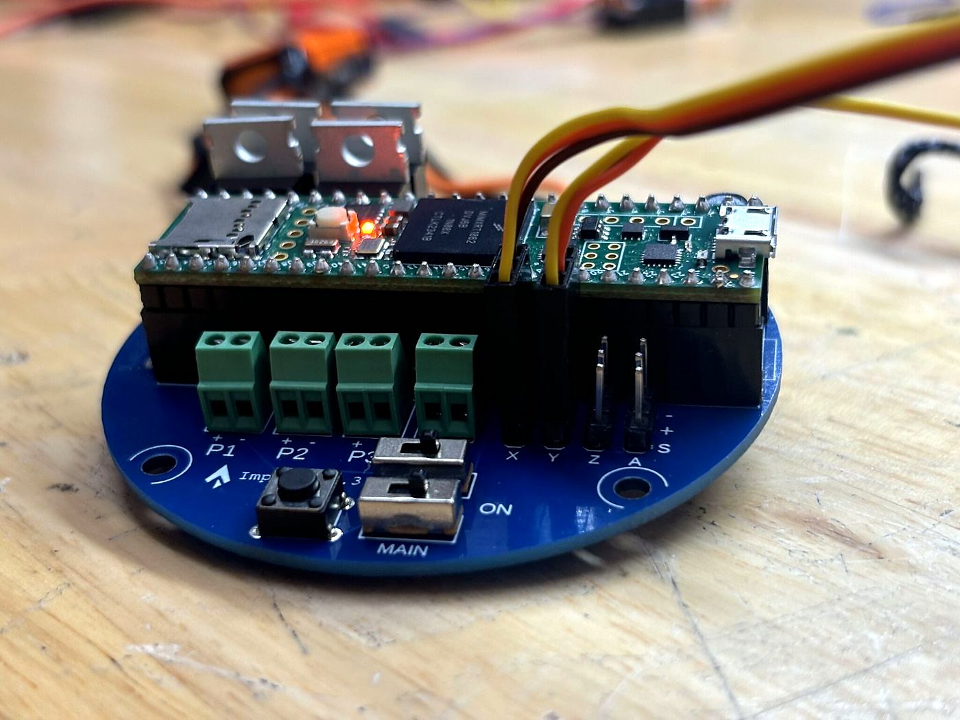 The assembled flight computer